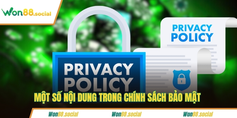 Một số nội dung trong chính sách bảo mật